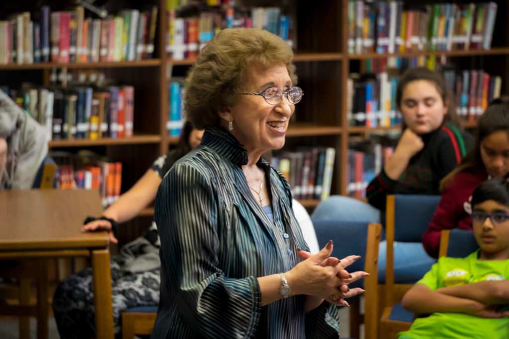 Norma Jean at a school author visit